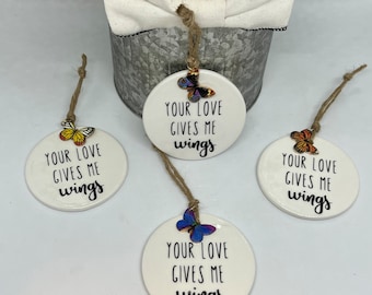 Your Love Gives me Wings Ornament - Meaningful and Sentimental Present - Gift for Best Friend - Ornament for Partner - Gift for Her or Him