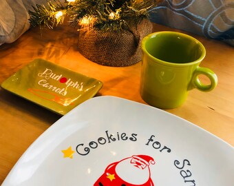 Cookies For Santa Personalized Porcelain Plate - Christmas Eve - Night Before Christmas