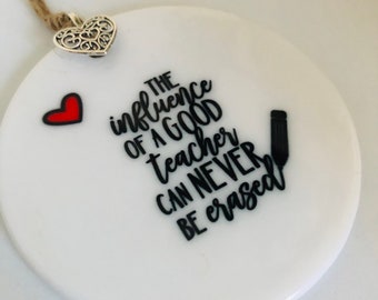 Teacher Appreciation Ornament - Ceramic Gift from Student