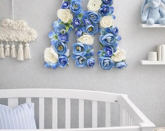 Wooden Letter Faux Floral Wedding Decor Sign, Beautiful Baby Shower or Nursery Decor, Home Decor for Last Night, Unique Wedding Shower Gift