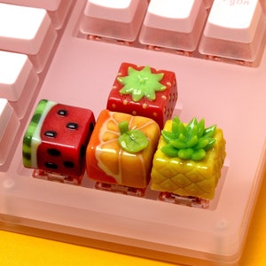 Fruit Keycaps Artisan Cherry MX Mechanical Gaming Keyboards | Strawberry Pineapple Orange Watermelon