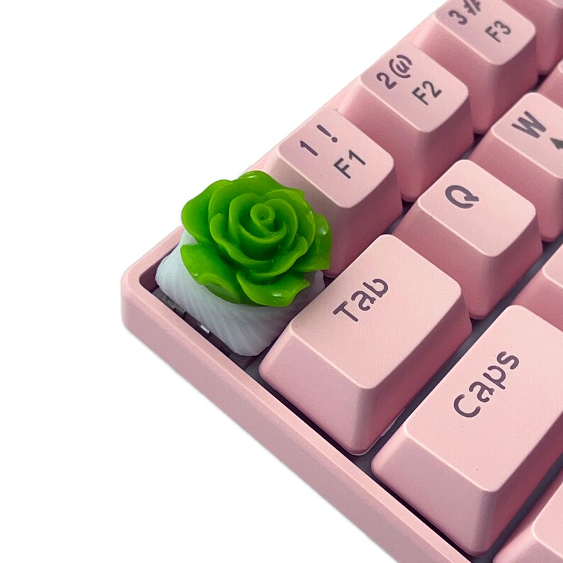 Rose Potted Flower Artisan Keycap Cherry MX Mechanical Gaming Keyboards Kawaii Cute - Thumbnail 3