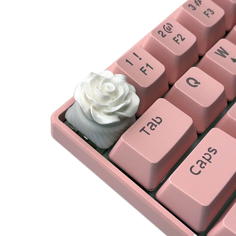 Rose Potted Flower Artisan Keycap Cherry MX Mechanical Gaming Keyboards Kawaii Cute - Thumbnail 5