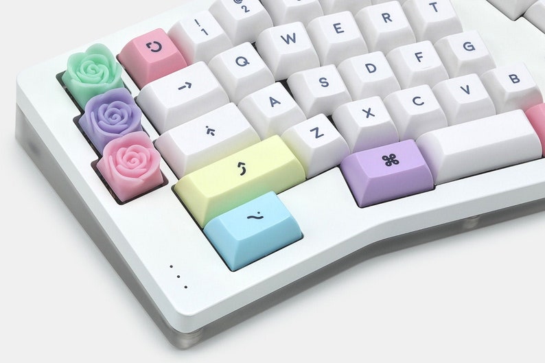 Rose Pastel Flower Artisan Keycap Cherry MX Mechanical Gaming Keyboards image 1