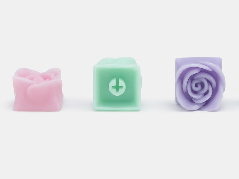 Rose Pastel Flower Artisan Keycap Cherry MX Mechanical Gaming Keyboards image 3