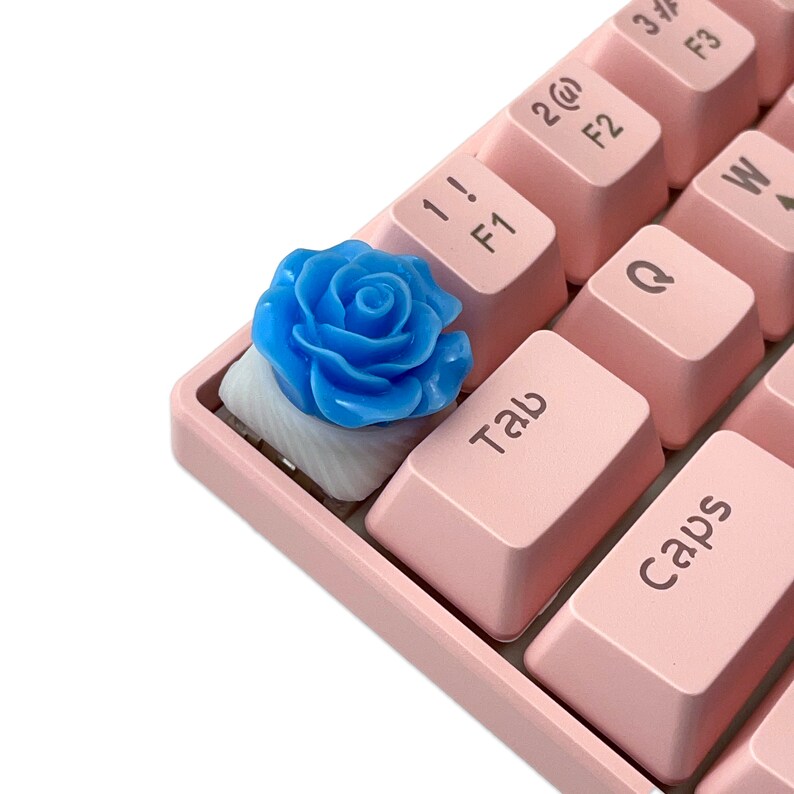 Pu&ograve; includere: Una tastiera rosa chiaro con un copritasto a forma di rosa blu. Il copritasto &egrave; una sostituzione per il tasto standard "Tab".