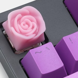 Rose Pastel Flower Artisan Keycap Cherry MX Mechanical Gaming Keyboards image 5