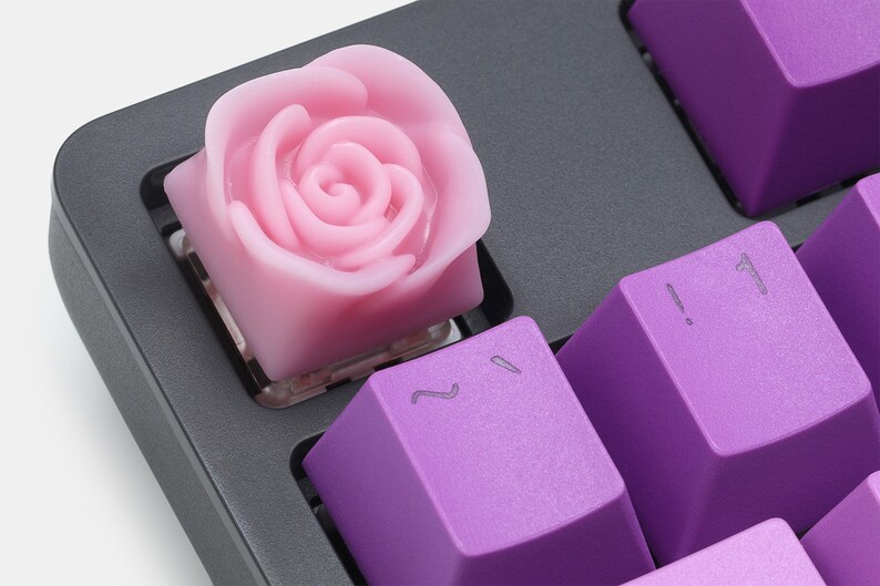 Rose Pastel Flower Artisan Keycap Cherry MX Mechanical Gaming Keyboards image 5