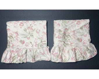Conjunto de fronhas Ralph Lauren Belmont Oaks King Floral Ruffle Italy Par de fronhas vintage