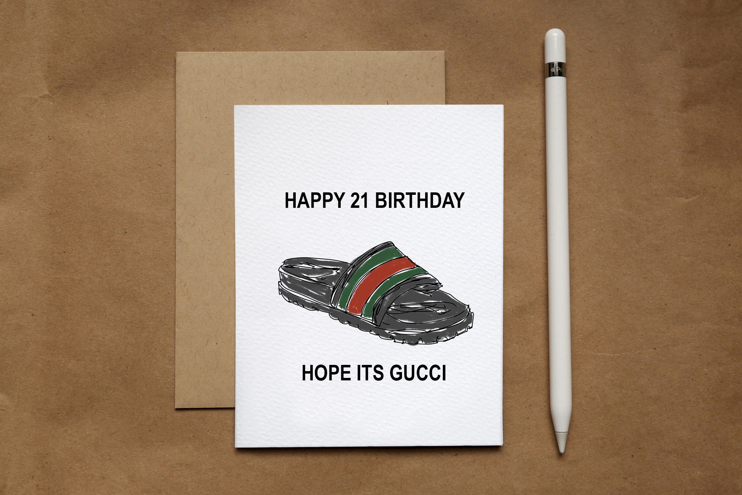 Happy Birthday Gucci Slides Girlfriend Birthdays Funny Etsy