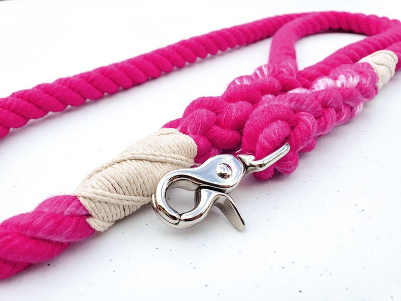 Rope Leash murano Fuchsia Cotton Rope Dog Leash Etsy