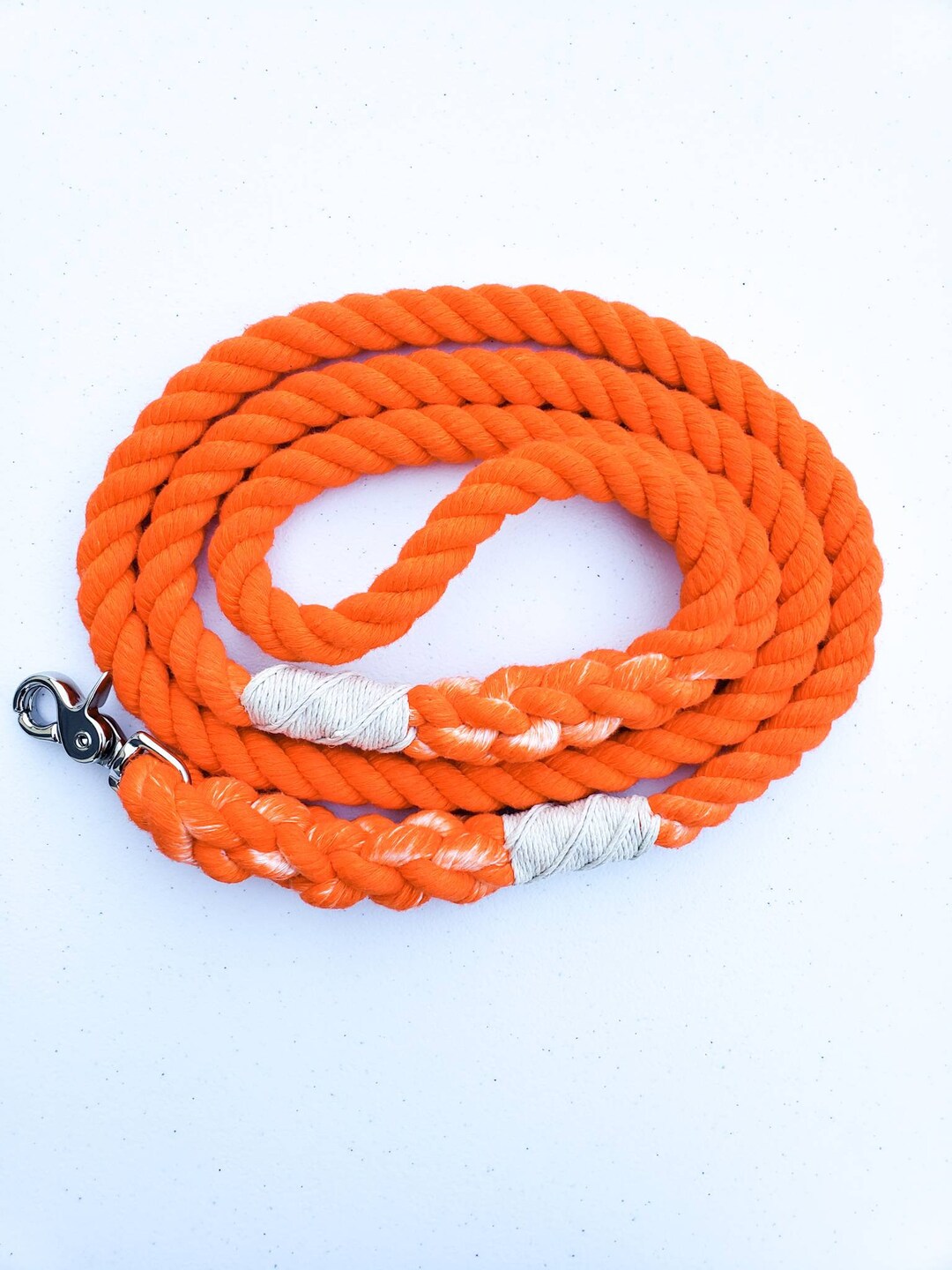 Rope Leash oban Orange Cotton Rope Leash, Nautical Dog Leash, Dog Lead