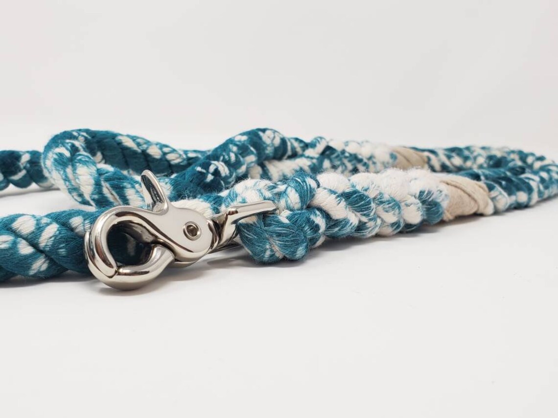 SeilLeine Ginkgo Petrol blau Baumwolle Seil Hund Etsy