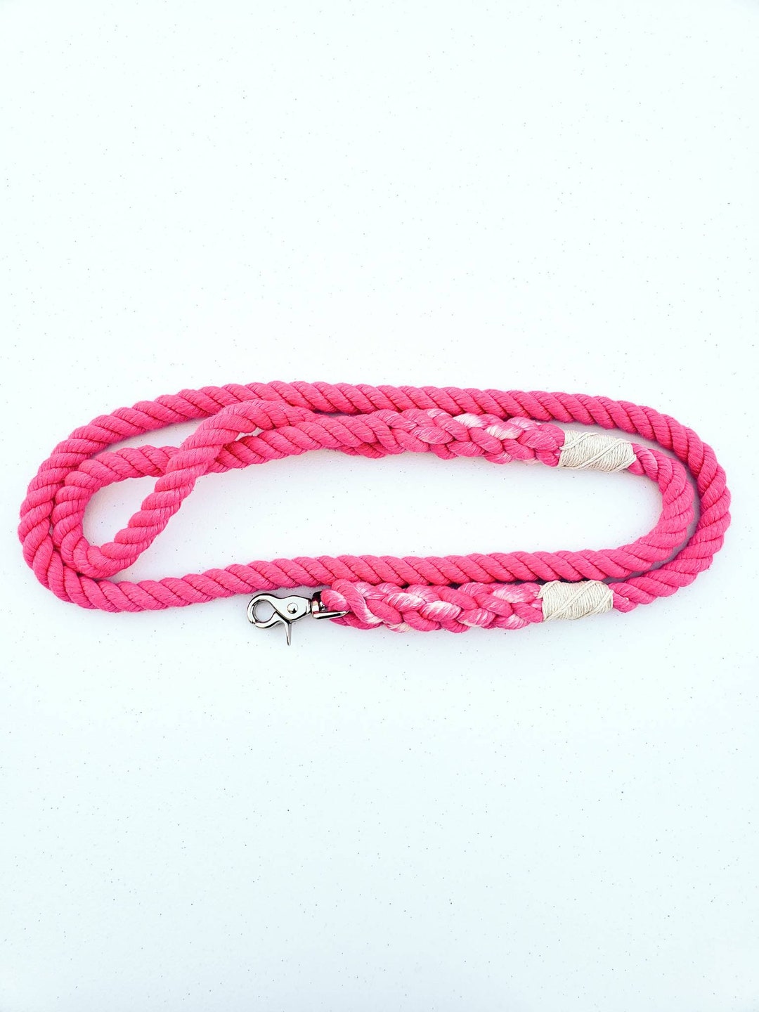 Rope Leash cabo Pink Cotton Rope Dog Leash - Etsy