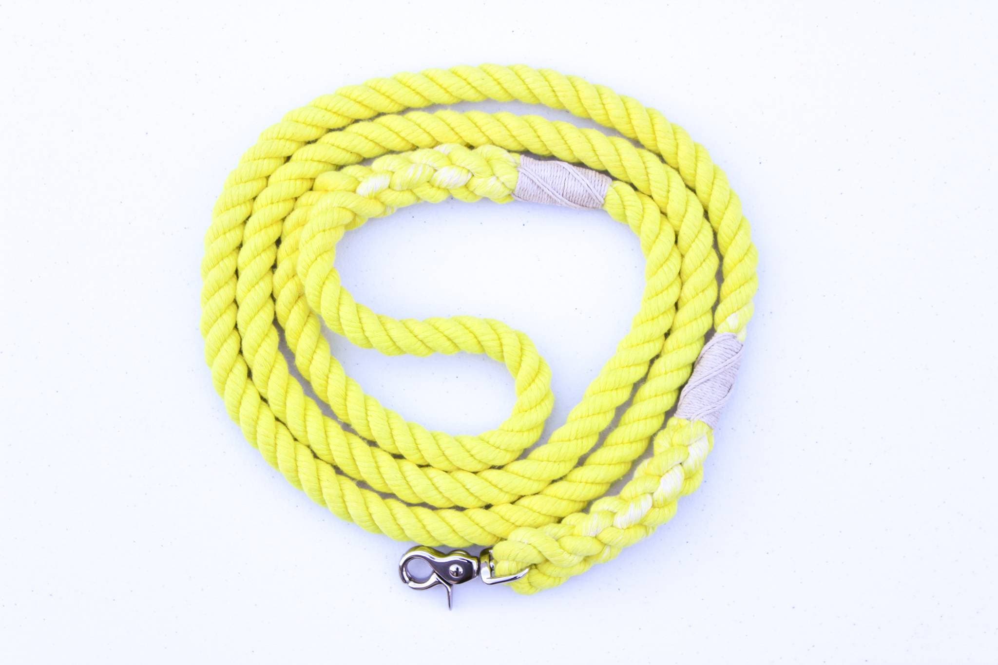 Rope leash Amalfi Yellow cotton rope dog leash Etsy