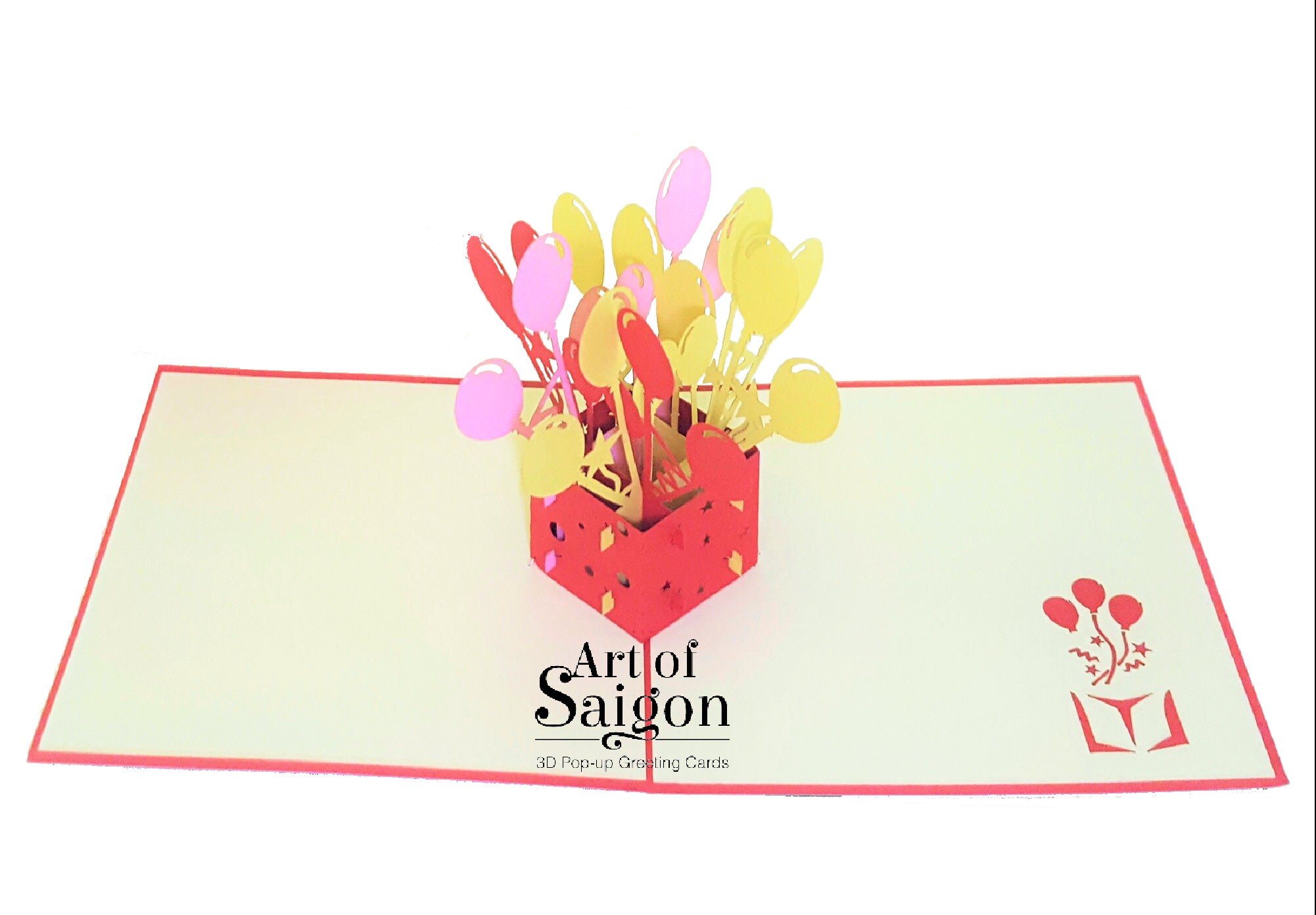 Balloons - 3D Pop up Birthday Card - Birthday Invitation - Etsy