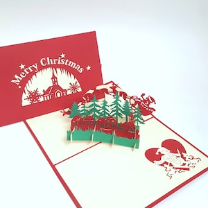 Pop up Christmas Card - Santa is coming to town
