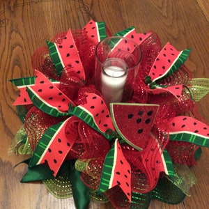 Watermelon Candle Holder/Watermelon Centerpiece/Watermelon Candle Surround/Watermelon Wreath/Watermelons/Watermelon Decor/Summer Decor
