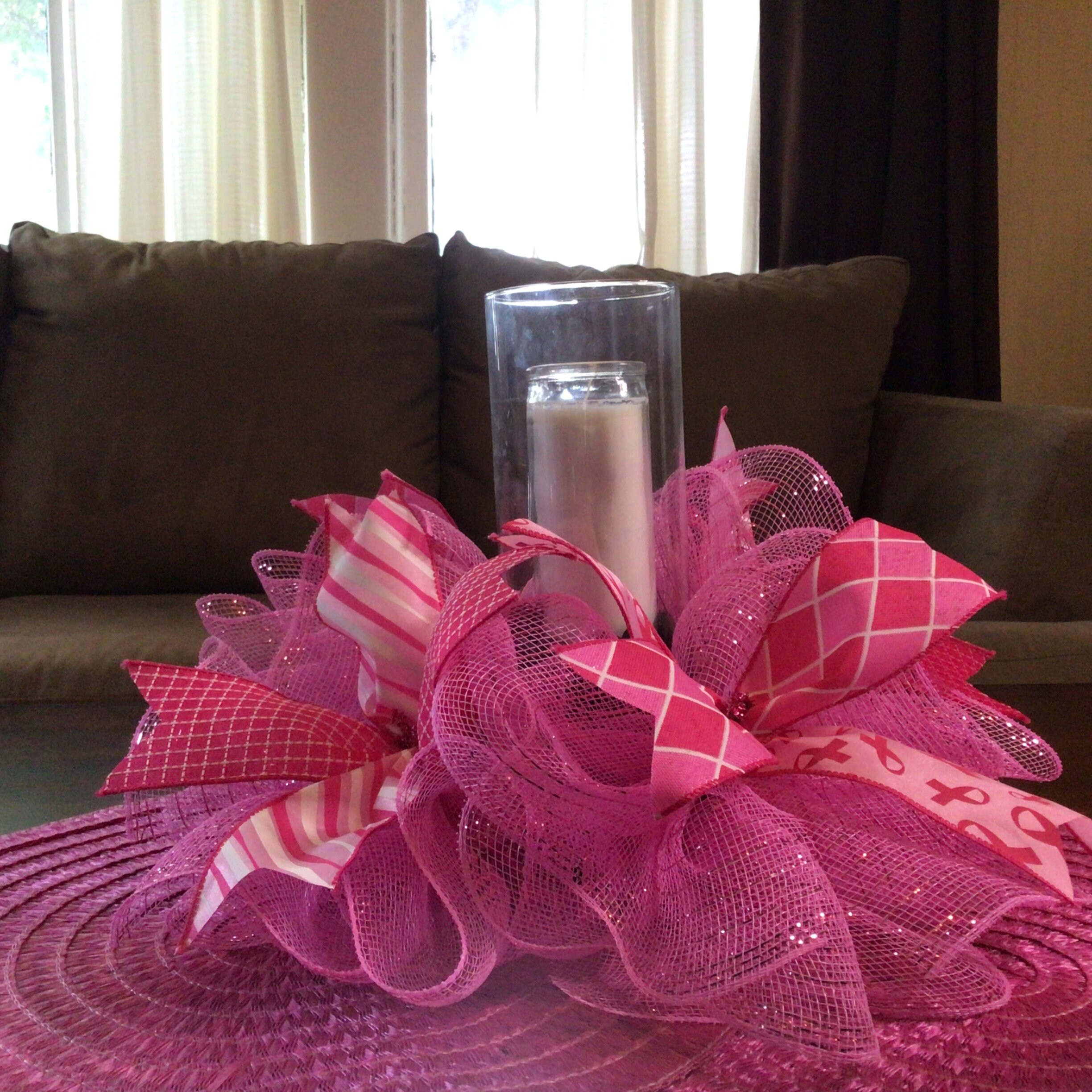 Breast Cancer Ribbon Candle Holder Breast Cancer Ribbon Etsy UK