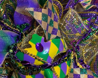 Centre de table de mardi gras, contour de bougies de mardi gras, décoration de fête de mardi gras, mardi gras, décoration de mardi gras, La Nouvelle-Orléans, mardi gras, NOLA