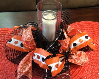 Halloween Candle Holder,Halloween Centerpiece ,Halloween Candle Surround,Halloween Party Decor,Beware,Halloween Wreath,Halloween Door Decor