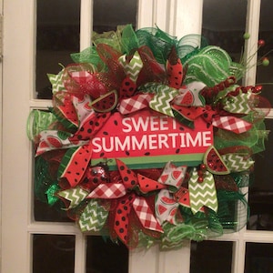 Watermelon Wreath/Watermelon Wreaths/Watermelon Decor/Watermelon Party Decor/Spring Wreath/Spring Wreaths/Watermelon Door Hanger/Summer