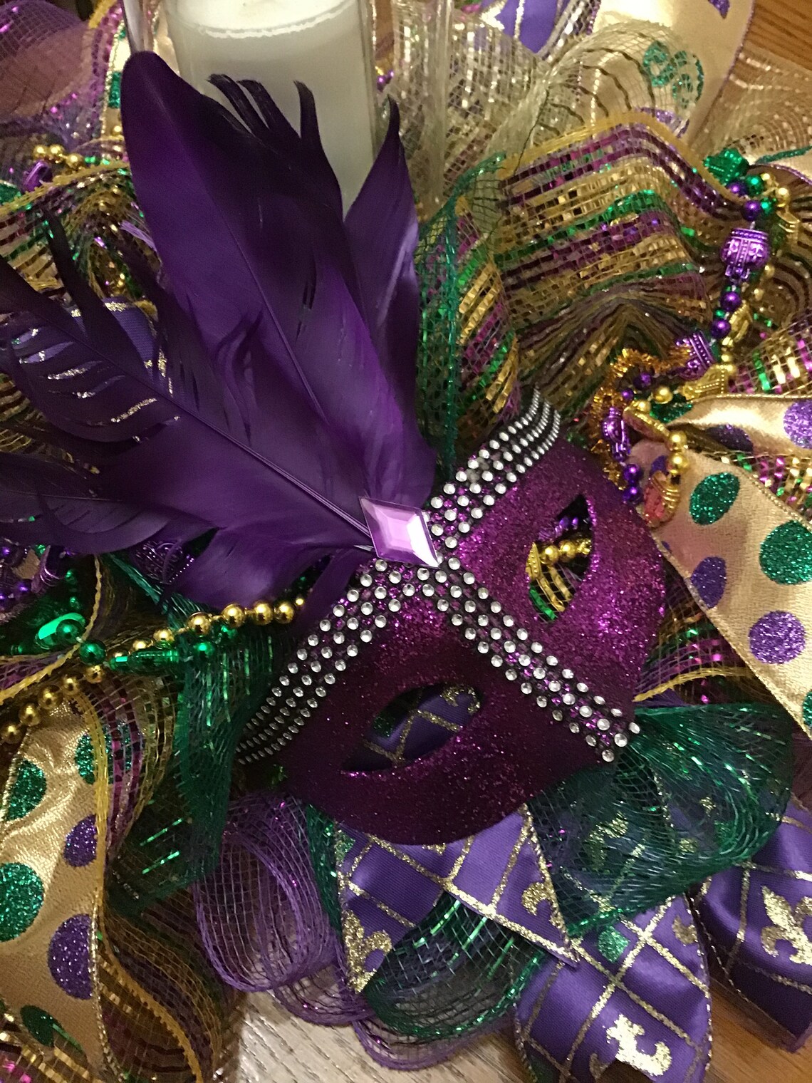 mardi gras candle wreath