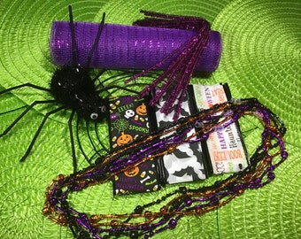 Halloween Candle Holder Kit,Halloween Centerpiece Kit,Halloween Candle Surround Kit,Party Decor,Halloween Wreath,Halloween Door Decor