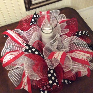 Arkansas Candle Holder,Arkansas Centerpiece,Arkansas Candle Surround,Arkansas Party Decor,Arkansas Decor,Man Cave Decor,Sports Decor