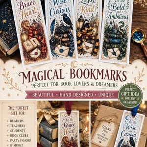 Printable Wizarding School Bookmarks Teacher and Party Gifts Instant Download