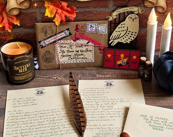 Personalized Wizard Acceptance Letter 11th Birthday Gift with Wax Seal, Ticket & Owl Wrapping