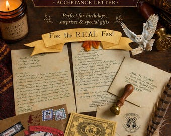 Personalized Wizard School Acceptance Letter, Magical 11th Birthday Gift, Owl Post Wrapping
