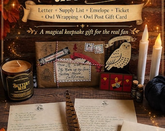 Personalized Wizard Acceptance Letter with Wax Seal & Train Ticket – 11th Birthday Trip Reveal