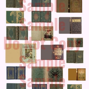 Printable Miniature Book Covers for Dollhouse/ 1800's , Desk Ephemera ...