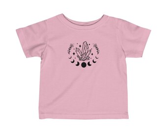 Moon and Crystals , witchy celestial shirt, Infant Fine Jersey Tee