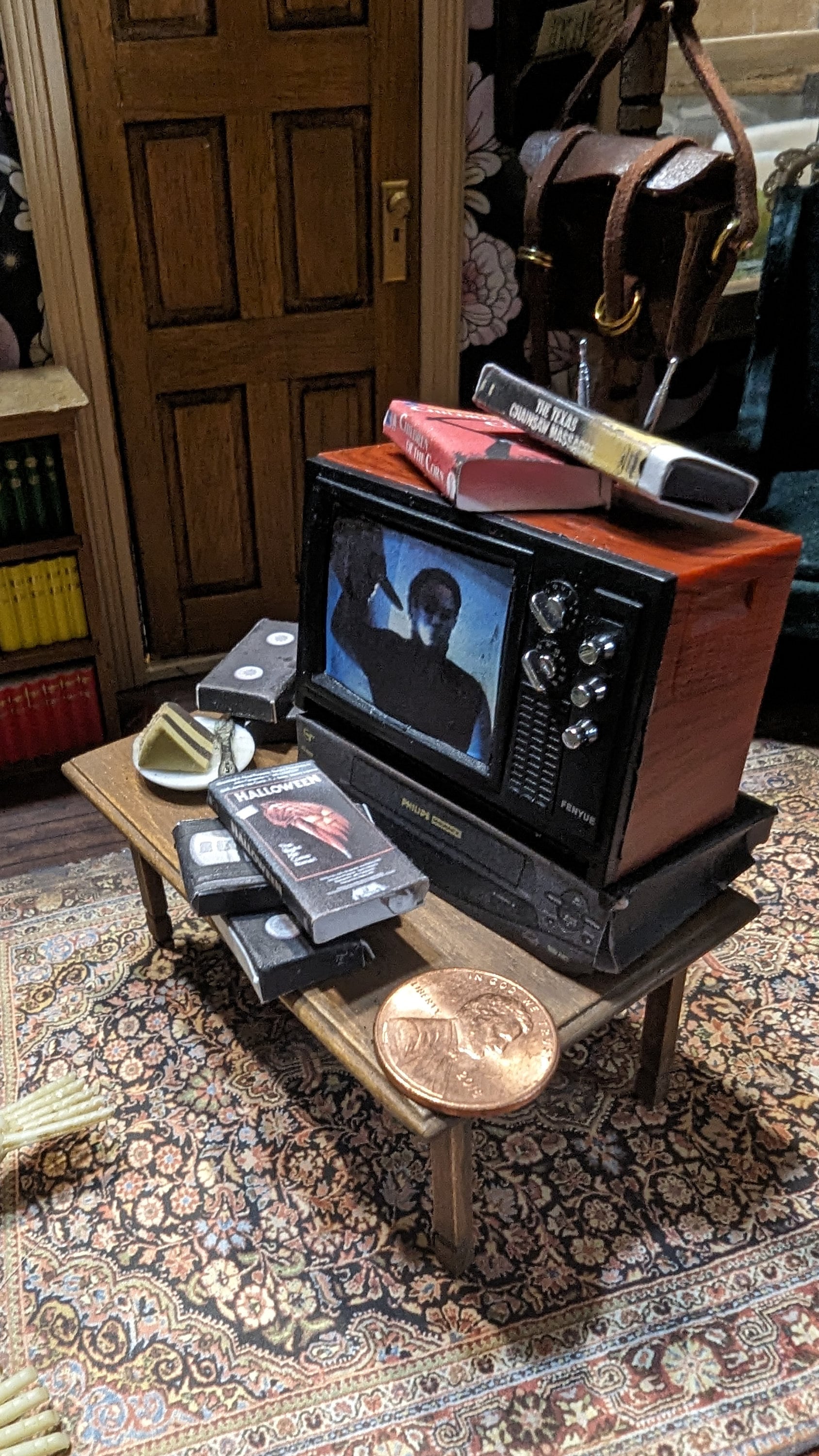 Miniature Horror VHS Tapes, 1:12 Scale Dollhouse Halloween Decor