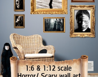Arte de terror/assustadora/ocultista/arrepiante em escala 1:12 e 1/6 para paredes, casas de bonecas, miniaturas e modelos. Arquivo digital para impressão.