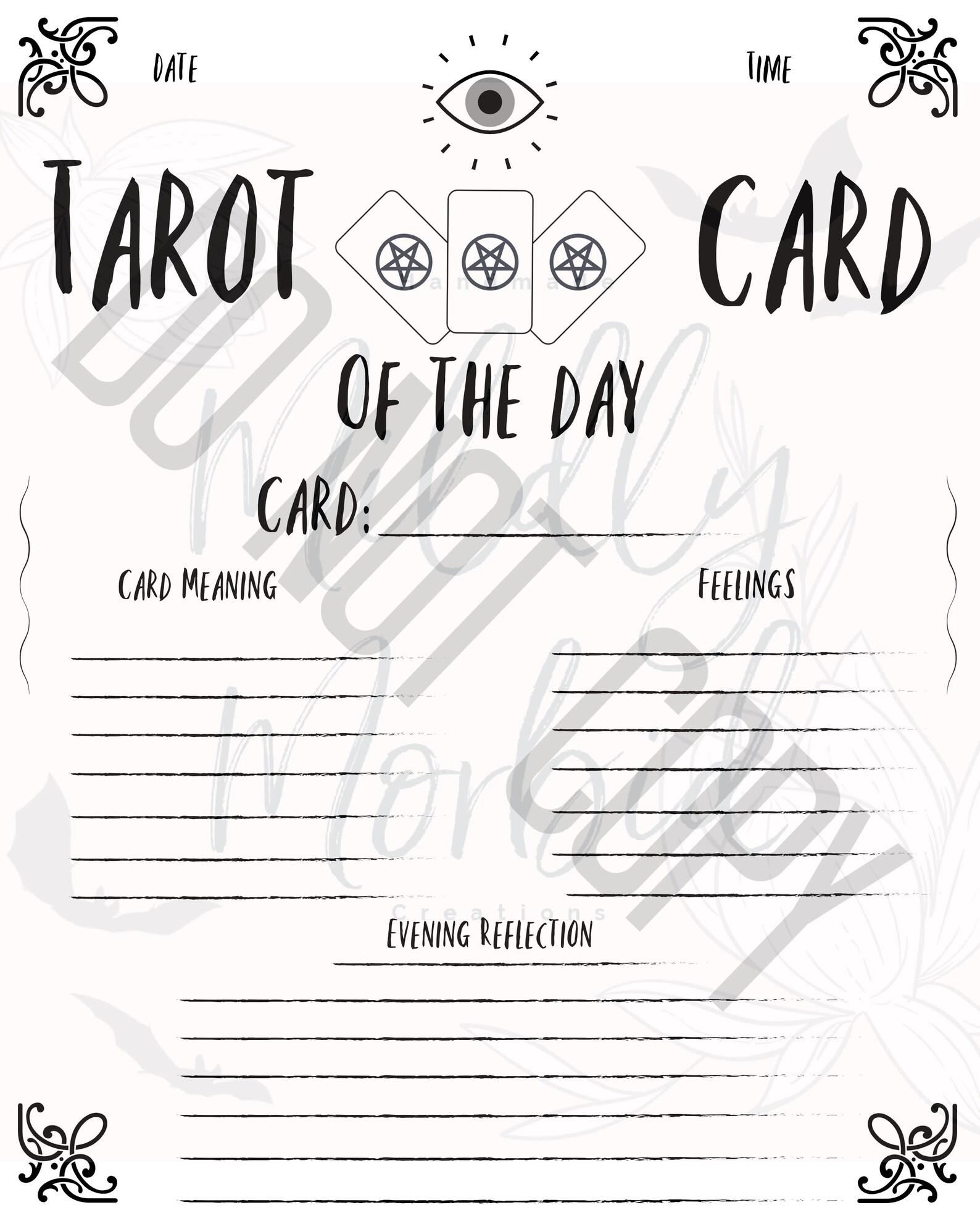 3 Tarot Card worksheets Tarot Journal Printable Tarot | Etsy