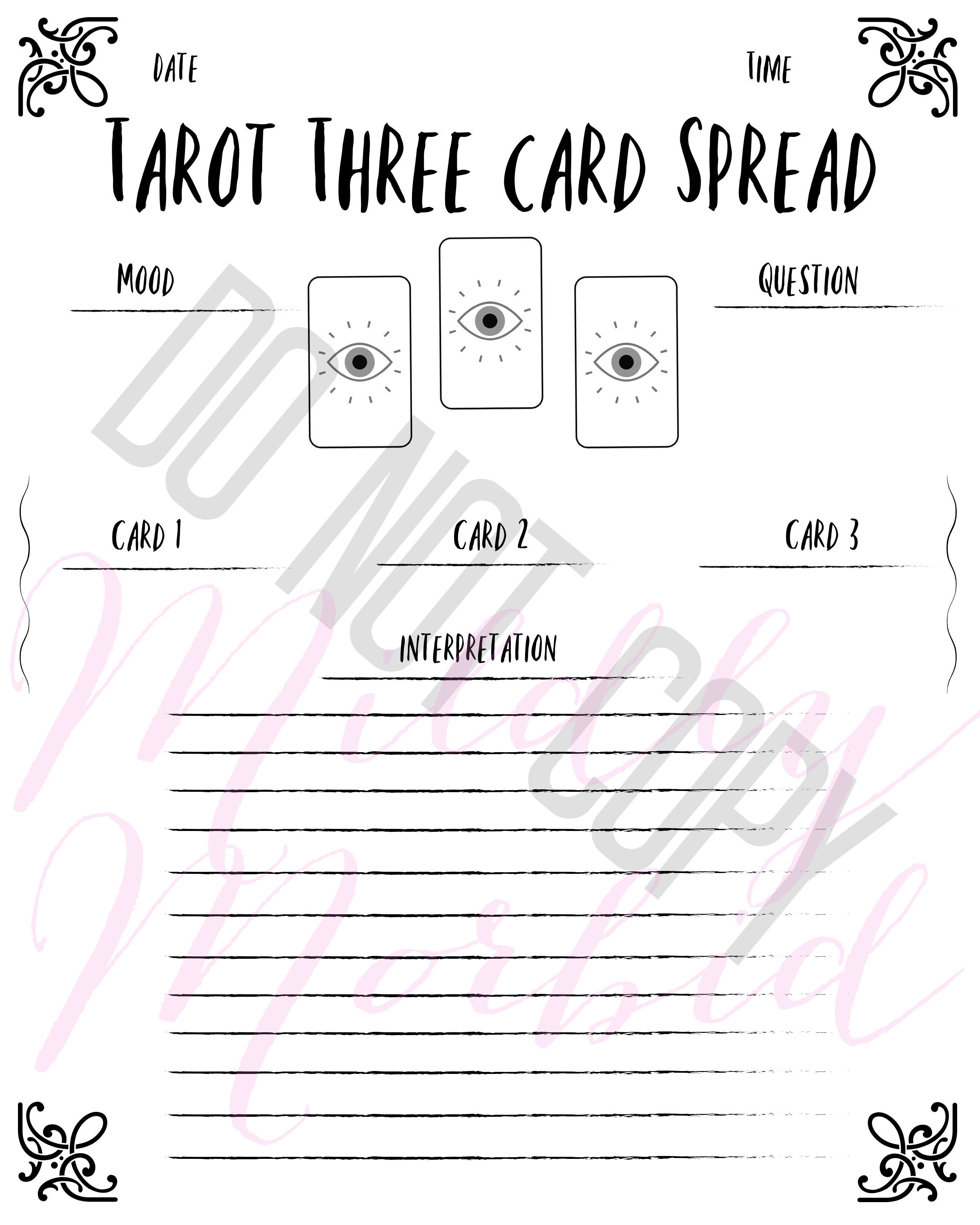 Printable Tarot Worksheets