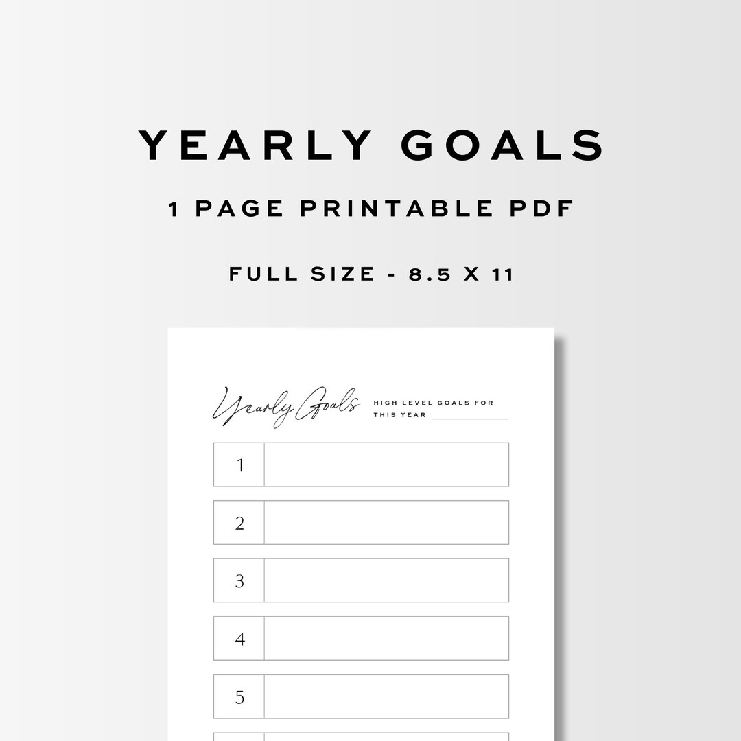 Yearly Goal Planner | Goal Tracker | Bucket List | Manifesting Journal ...