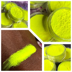 UV Glow EyeShadow Loose Pigment Neon Matte Eyeshadow color -Yellow Single