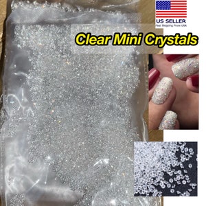 Mini Clear Crystal Rhinestones: 1440pcs Nail Art Pixie Gems (1.2mm)