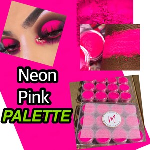 Vibrant SUPER bright Neon UV Glow Fluorescent Face Body Mica paint Pigment Makeup in Halloween Party Fancy Dress Beauty Makeup Tool PINK