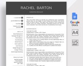 Google Docs Resume Template| Google Docs CV Template | Google Docs Modern Resume Template | Online Resume | Cover Letter | Instant Download