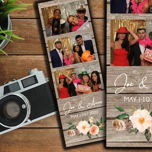 EDITABLE Photo Booth Template, Photo Booth Template, Customized Photo Strip, 2x6 Photo Booth Design, 2x6 Prints, Wedding Photo Booth, Rustic