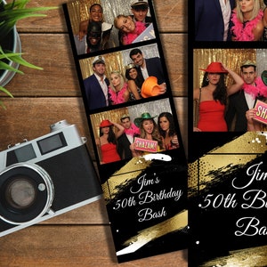 EDITABLE Photo Booth Template, Photo Booth Template, 50th Birthday Photo Strip, 2x6 PhotoBooth Design, 2x6 Prints, 50th Birthday Photo Booth
