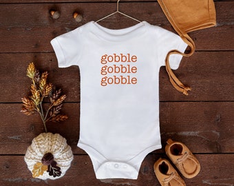 Gobble Gobble Onesie, Thanksgiving Onesie, First Thanksgiving, Turkey Onesie, Baby's First Thanksgiving, Little Turkey Onesie, Fall Onesie