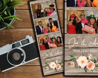EDITABLE Photo Booth Template, Photo Booth Template, Customized Photo Strip, 2x6 Photo Booth Design, 2x6 Prints, Wedding Photo Booth, Rustic