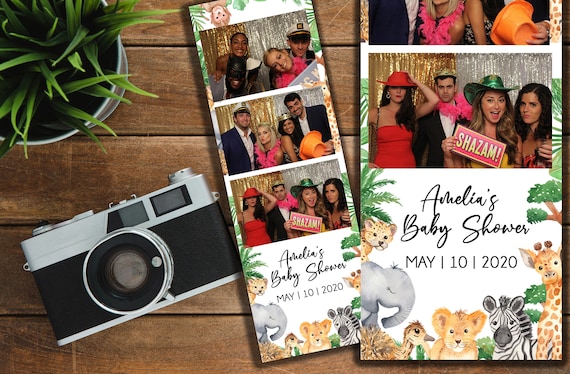 EDITABLE Photo Booth Template, Photo Booth Template, Safari Photo Booth Template, Baby Shower Design, 2x6 Photo Strip, Photo Booth 2x6 Strip