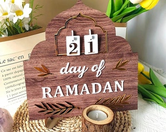 Ramadan Countdown Calendar, Day of Ramadan Wooden Sign, Days til Eid Countdown, Ramadan Home Decor , Ramadan Gift, Ramadan Wooden Calendar,